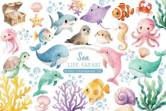 Download Ocean Animal Graphics Set - Graphic Collection
