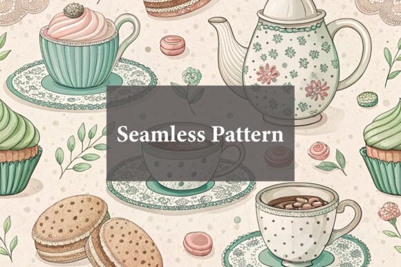 Download Tea Time Pastel Graphics Pattern - Graphic Collection