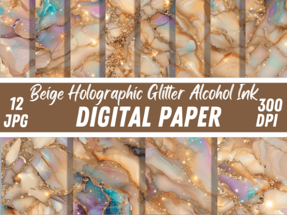 Download Beige Holographic Glitter Alcohol Ink - Graphic Collection