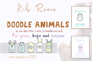 Download 52 Doodle Animals Graphics Set - Graphic Collection