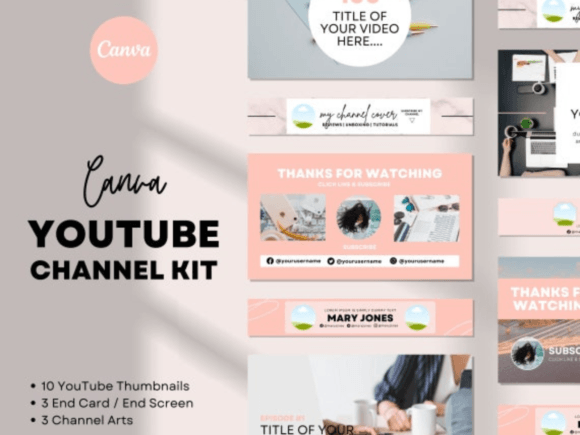 Download YouTube Branding Bundle for Canva - Branding Collection