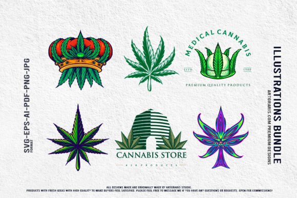 Download Cannabis Themed Logo Branding Bundle - Branding Collection
