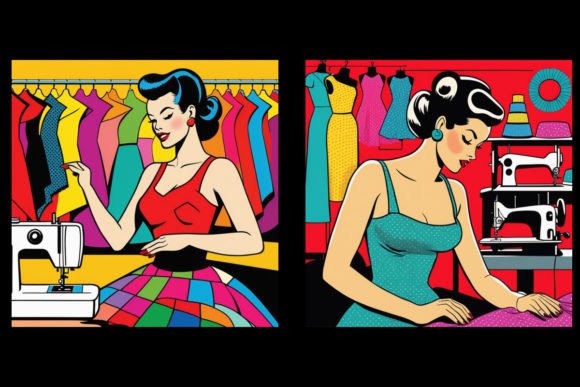 Download Pop Art Sewing Graphics Set 4 - Graphic Collection