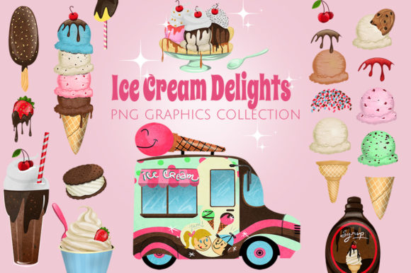 Download Ice Cream Shoppe Graphics Set - Graphic Collection
