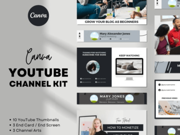Download YouTube Branding Bundle Canva - Branding Collection